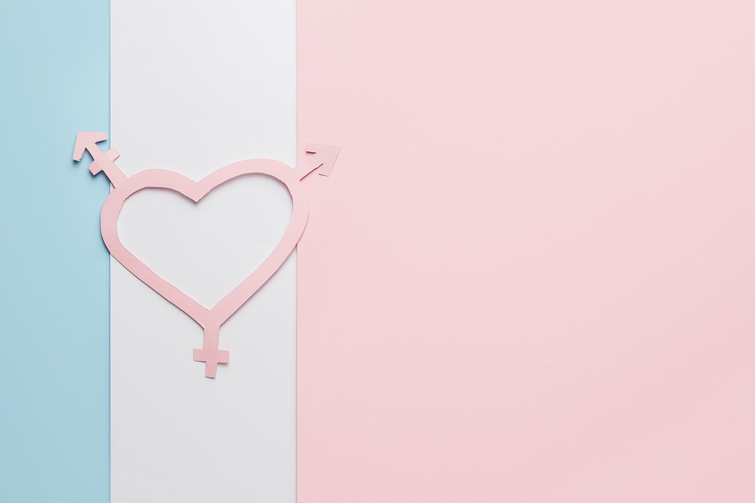 Heart Shaped Transgender Symbol on Trans Flag